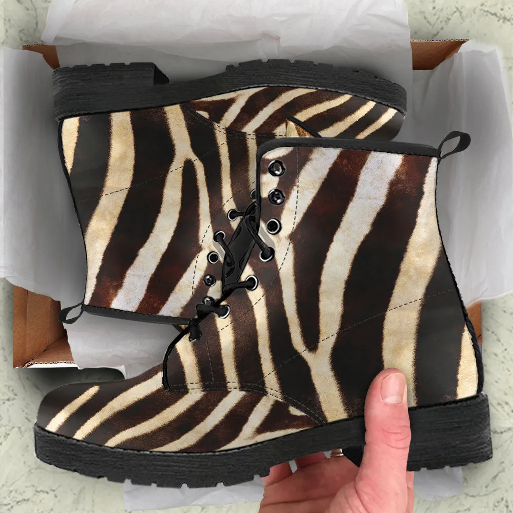 Zebra - Vegan Leather Boots