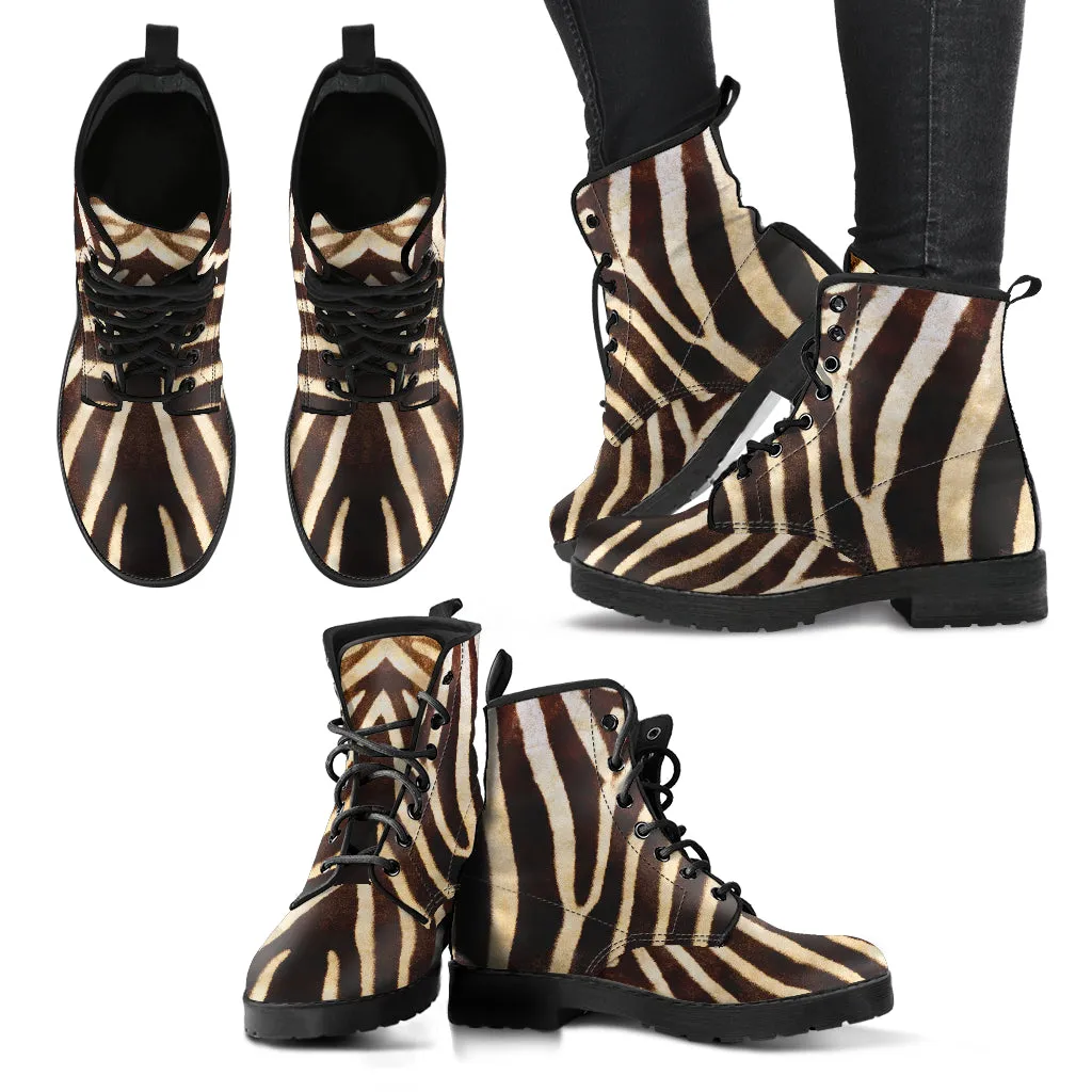 Zebra - Vegan Leather Boots