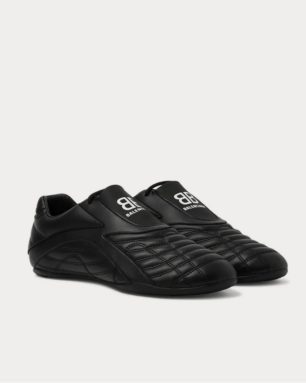 Zen Logo-Print Faux Leather  Black low top sneakers