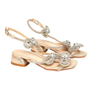 ZOE MACH IRIDESCENT CRYSTAL MINI HEEL SANDALS